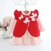 Jackets Baby Infant Girls Sweet Bow Winter Cashmere Vest Coat For Kids Girl Princess Coats Outfits