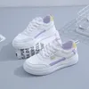 Fashion Hotsale Damskie buty płaskie bliźniaki białe białe białe fioletowe sprężynowe buty Sneakers Color16