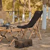 Camp Furniture Outdoor Beach Chair Beech Butterfly Camping Lazy Back Folding Leisure Canvas Solid Wood