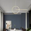 Lampy wiszące nowoczesne restaurację LED Black Gold Malowane aluminiowe aluminiowe jadalne kawiarnie Nordic Deco wiszące oprawy oświetleniowe