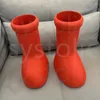 Otantik mschf ayakkabıları erkekler kadınlar yağmur botları tasarımcılar büyük kırmızı bot kalın dip kaymaz patik kayık platform bootie moda astro çocuk