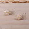 Boucles d'oreilles à tige perle d'eau douce naturelle forme spéciale pop-corn pour la fabrication de bijoux bricolage femmes fête Banquet cadeau