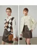 FSLE Damen-Lederrock, braun, für den Winter, Bürodame, Mini-Stil, Aline Allmatch, modisch, hohe Taille, 230301