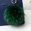 Keychains 15cm Large Fluffy Pompom Genuine Raccoon Fur Keychain Pendant Key Chain Bag Charm Women Bagpack Accessories