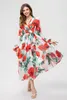 レディース2ピースドレスレディーファッション春夏花柄の花柄の長いドレス女性スーツセットスリムデギンエレガントなシェイプサンドレス