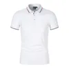 Sommar solid färg män polo mode trend kortärmad t-shirt män avslappnad mångsidig bekväm andningsbar polo-skjorta