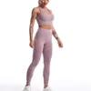 Active Sets Arrival 2 In 1 Set Women's Sports Fitness Wear Halter Neck Bra Top And Pants Yoga Leggings Running Clothes 5 Colors S21068