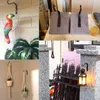 Hooks & Rails 5 Inch Black Iron Creative Hanging Lantern Basket Wrought Lamp Coat Garden Flower Pot Household Decoration ToolsHooks