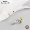 Çember küpeler huggie sterling gümüş laboratuvar elmas pırıl pırıl moda Kore küçük kadınlar için küçük kristal zirkon takılar 925 8mm hoopshoop