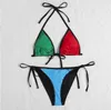 Femmes dames Bikini ensemble lettre complète imprimé croix sangle maillots de bain femmes été plage vêtements de natation Confidante licou maillot de bain