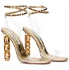 Aquazzura Aura femmes sandales chaussures parfaite fête robe de mariée cristal incrusté talon dame dames élégant célèbre marque gladiateur pompes EU35-43