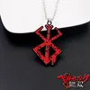 Collane con ciondolo Stile Anime Berserk Collana Behelit Guts Logo rosso in metallo per donna Uomo Portachiavi per auto Gioielli