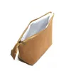DHL50pcs Cosmetic Bags Women Cork &kraft paper Triangle Shaped Solid Protable Makeup Bag
