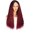 Peruk kvinnors långa lockiga hårfront spetsar peruk kemisk fiber huvudbonad djup våg peruk 230301