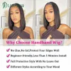 Synthetische pruiken Korte Bob Hoofdband Pruiken Braziliaanse menselijke haarpruik met For Women Full Machine Made Straight 230227