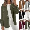 Damesjassen herfst winter mode dames solide kleur lichtgewicht casual knop zakken revers lapel lange mouw jas bovenkleding