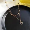 Kettingen Vogallery Gold Color Heart Lagen ketting voor vrouwenkantoor Ladyketens op de nek hangerse sieraden ol accessoires