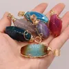 Pendant Necklaces Natural Stone Dragon Pattern Agate Irregular Winding Jewelry For Making DIY Necklace Accessories Gems Charm Gift