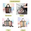 Plaid Handtaschen Marke Handtasche Wash Beach Bags Geldbeutel Tasche Transparent Eimer Luxus Bag Designer Fashion Mesh Make -up -Beutel für Frauen Schwimmen