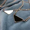 Anniversary luxury designers Necklace jewelry for men titanium steel pretty black white simplicity jewelry triangle letters woman necklaces mens chains ZB011 F23