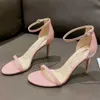 Dress 18 Color Patent Leather Sandals New Women Summer Shoes Ladies Fashion Stiletto Ankle Strap Office High Heels Blue Red Pink O0028L230301