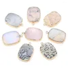 Pendant Necklaces 1pcs Natural Stone Charms Pendants Square Semi-precious Stones For Nacklace Bracelet Accessories Jewelry Making DIY Size