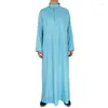 Vêtements ethniques (bleu blanc peut choisir la taille) Robe musulmane arabe couleur unie Thobe