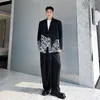 Mäns kostymer herr streetwear modeshow Lossa avslappnad lapptäcke blazer kostym jacka manlig japan koreansk stil rock ytterkläder scenkläder