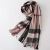 Scarves Winter Classic Plaid Men's Scarf Bib Pashmina Neck Warmer Women's Fashion 32 X190cm Unisex