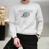 Herenhoodies Sweatshirts Herfst nieuwe Europese gepersonaliseerde print letter hot diamant trui heren trui met lange mouwen ondershirt modemerk heren top