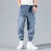 Jeans pour hommes Streetwear Hip Hop Harem Jeans Pantalons Hommes Loose Joggers Denim Pantalons de survêtement décontractés Style coréen Jeans pour hommes Cargo Pants Joggers Pant 230301