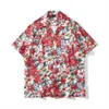 Chemises décontractées pour hommes fleur rouge foncé chemises hawaïennes hommes femmes été Vintage chemises de rue pour homme Z0224