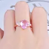 Bagues de grappe mode diamant Rose or Rose goutte d'eau poire anneau 925 timbre sauvage Simple Zircon fiançailles femme fête cadeau