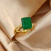 Cluster Rings CANNER Vintage 925 Sterling Silver Rings For Women Emerald Gemstone Ring Bridal Wedding Engagement Gioielli alla moda Bijoux Femme G230228