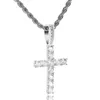 Collier Hip-hop en argent 925 plein de placage de Zircon, pendentif croix solide, bijoux en or Australie