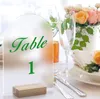 Autres fournitures de fête d'événement Signe acrylique en arc givré avec support en bois DIY Numéros de table de feuilles vierges Support de base pour les signes de mariage Événements 230228