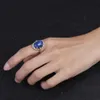 Cluster Rings Natural Lapis Lazuli Ring 925 Sterling Silver Rings for Women Vintage 10*14MM Moonstone Labradorite Jewelry Gifts G230228