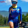 Racen sets Kafeet Ladies Cycling Jersey Algemene sportstijl Sportkleding Draag Jumpsuit Jumpsuit Lange mouw Shorts Set Team -uniform