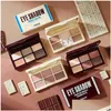 Eye Shadow Novo Chocolate Eyeshadow Palette 6 Färg Silky Naked Waterproof att bära Shimmer Matte Coloris Makeup Palettes Drop D DH0V1