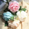 Dekorativa blommor 1 gren Lång rosen Artificiell DIY Silk Fake Flower Fresh Flores for Party Home Garden Wedding Decoration
