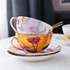 Dinnerware Sets English Afternoon Tea Cups Set Drinkware Elegant Cup With Spoon And Tray Coffee Mug Various Painting Stoup Flowering