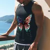 Men's Tank Tops 2023 Men Daily Casual Vest Muscle Independence Day Printed Sleeveless Graphic Sports Fast In Stock
