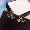 Charm Diamonds Earrings Womens Designer Earring Copper Jewelry Letters Ear Studs Classic Women Earrings