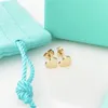 Okrągłe kolczyki serca z diamentem dla kobiet urodzinowy prezent na urodziny rocznicę dla matki córki lub dziewczyny 18K Gold Silver Rose Studs Biżuteria