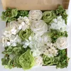 Dekorativa blommor bröllop diy brud innehav imitation vit och grön hortensia rose box födelsedagsfest present hantverk interiördekor