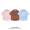 Camisas casuais masculinas sycpman camisetas de grandes dimensões masculino verão zebra imprimir estudantes femininas casuais femininas listradas de roupas listradas 230301