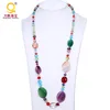 Halsband örhängen Set Stone Crystal Beads Colorful Natural Handmade Party Jewelry for Women Vintage Tillbehör Etniska