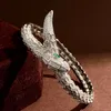 BUIGARI Andlig orm med våg designer enkel armring för kvinna diamant Guldpläterad 18K officiella reproduktioner mode klassisk stil jubileumspresent 030