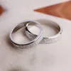 Klusterringar personligt frostat par ring 925 sterling silver kvinna män mode enkel solid bröllop juvelerklubba