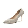 Hoge hakken Rhinestone trouwschoenen bruid elegante vrouw hakkenjurk puntige teen stiletto pumps luxe dames loafer